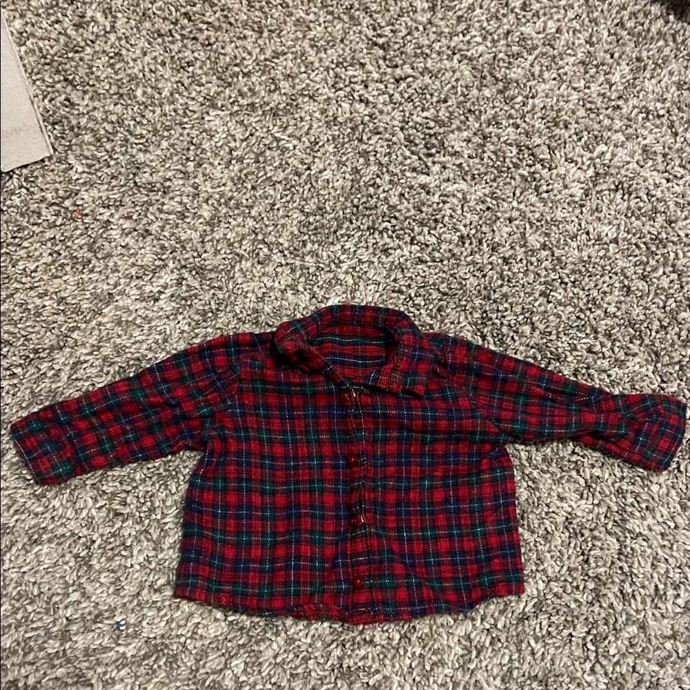 American Girl Red and Green Plaid Flannel